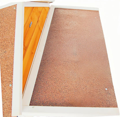 Indoor-Outdoor Wooden Dog House, Porch, Asphalt Roof, Plastic Door Curtain, Ventilation Windows, Brown, Weatherproof, Small to Medium Dog, Puppy Kennel