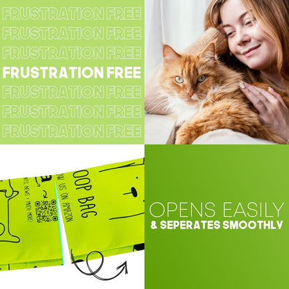 Certified Home Compostable Cat Litter Bags For Poop - 10% to Charity - Cornstarch-Based - For Cleaning Up Litter Trays - NF T51-800 Compliant - 90 Extra Large Disposable Bags