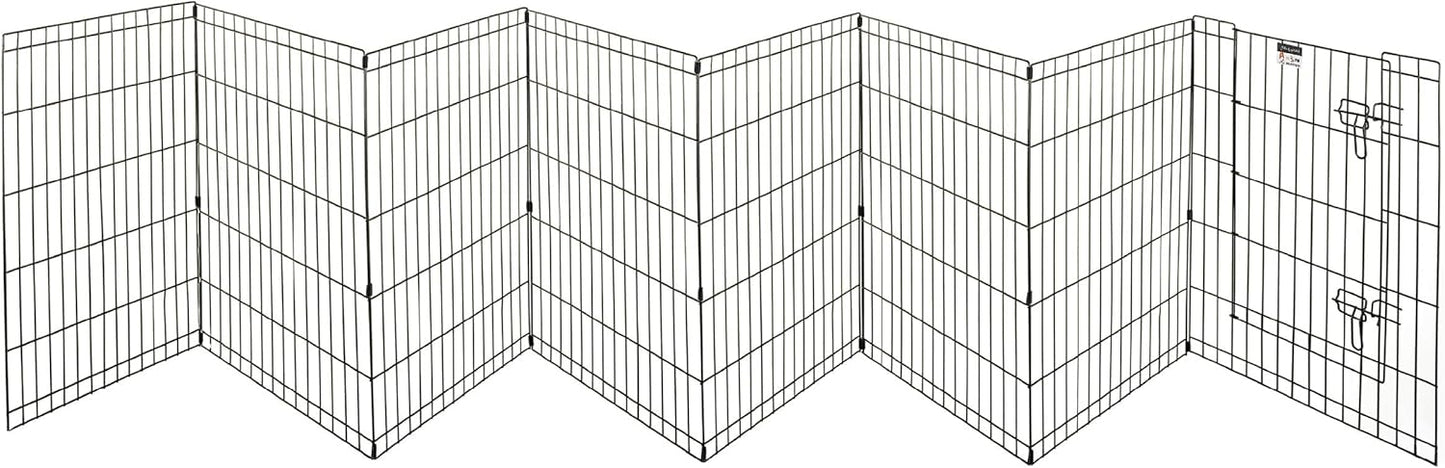 Dog Playpen - Foldable Metal Exercise Puppy Play Pen with 8 24x30in Panels - Indoor/Outdoor Pen with Door for Dogs, Cats or Small Animals by PETMAKER