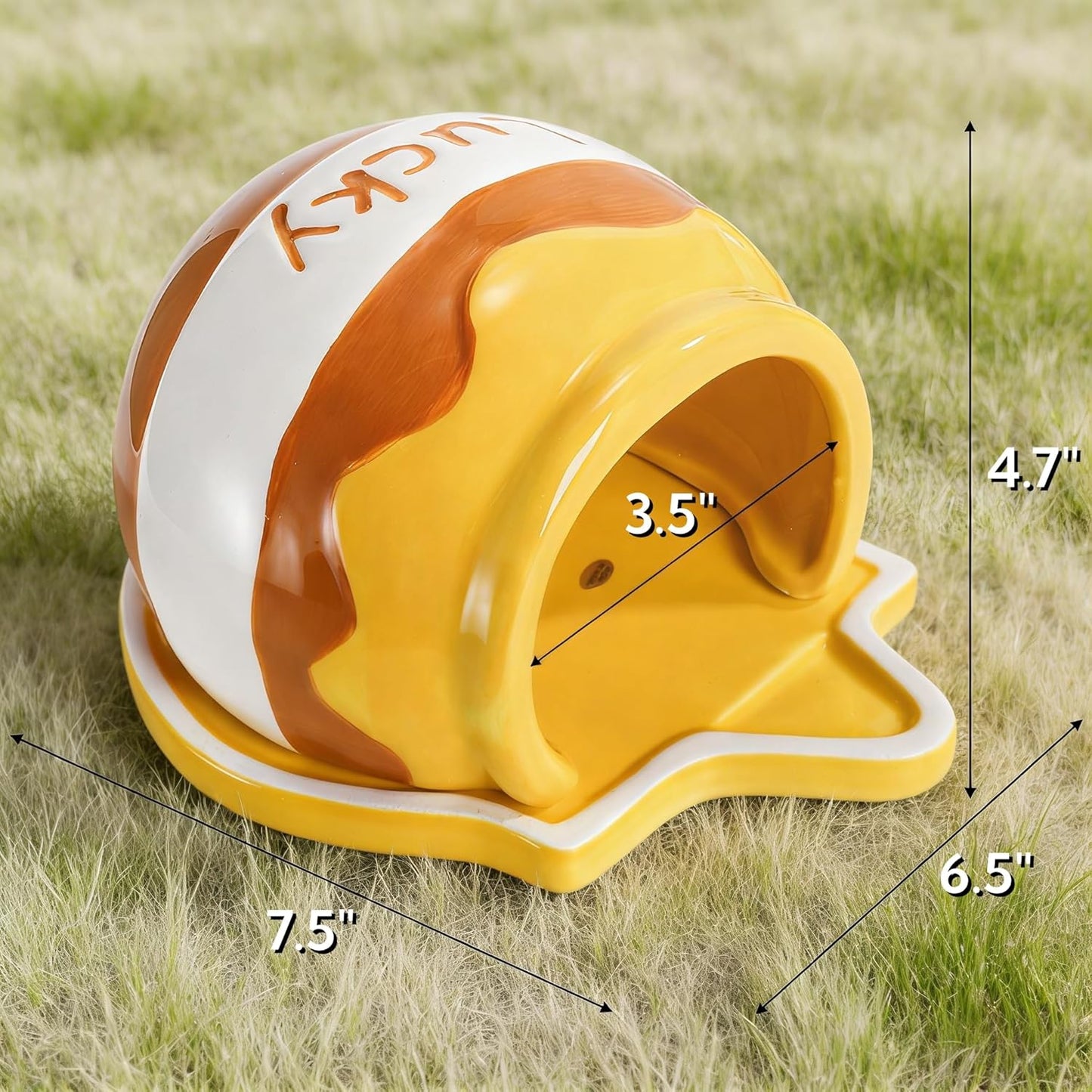 Ceramic Hamster Hideout, Small Pet Hideaway House, Guinea Pig Habitat Decor, Cute Syrian Hut, Chinchilla Cage Accessories for Dwarf Hamsters, Mice, Rats, Toads, Gerbils (Honey Shape)