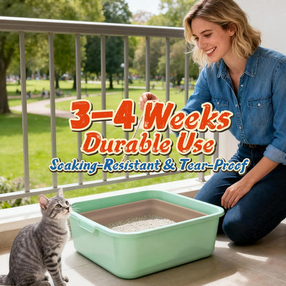 8-Pack Disposable Litter Boxes for Cats: 8/12/16 Portable Leak-Proof & Odor Control Tray for Kitty Foster Cats Indoor Travel 17.5''x13.6'' Litterbox Liner