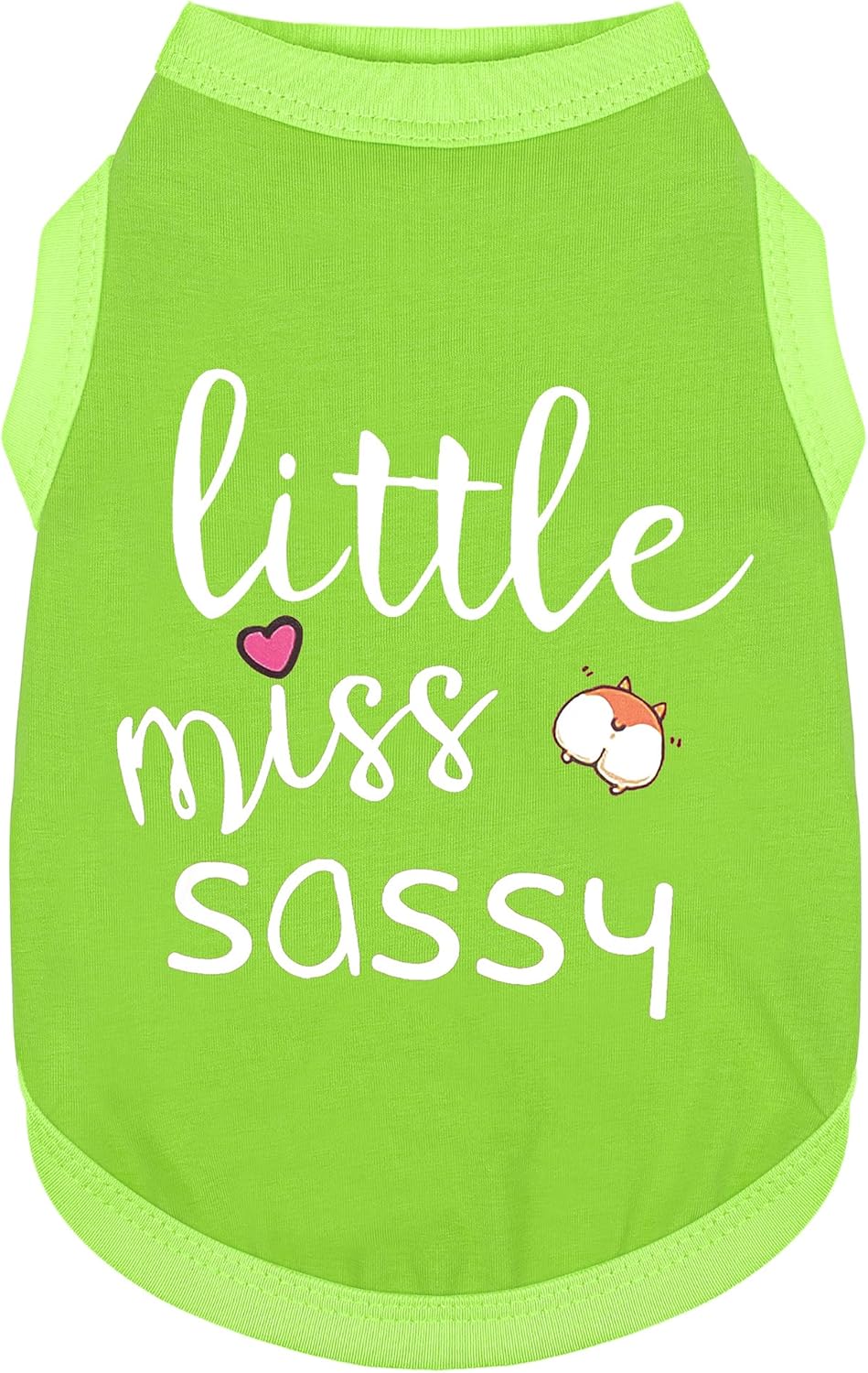 Paiaite Dog Clothes Fashionable Sleeveless Pet Vest: 'Little Miss Sassy' Printed Cotton Dog Shirt, Ideal for Small, Medium, and Large Breeds, Ensuring Comfort and Breathability Green S