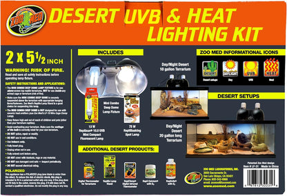 Zoo Med Desert UVB & Heat Lighting Dual Kit