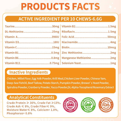 Dog Multivitamin, 500 Crunchy & Tasty Chew - Supports Daily Energy, Heart Health, Skin & Coat with Taurine, Krill Oil Omega-3, B Complex Vitamins & Zinc - Daily Multivitamin for All Breeds & Ages