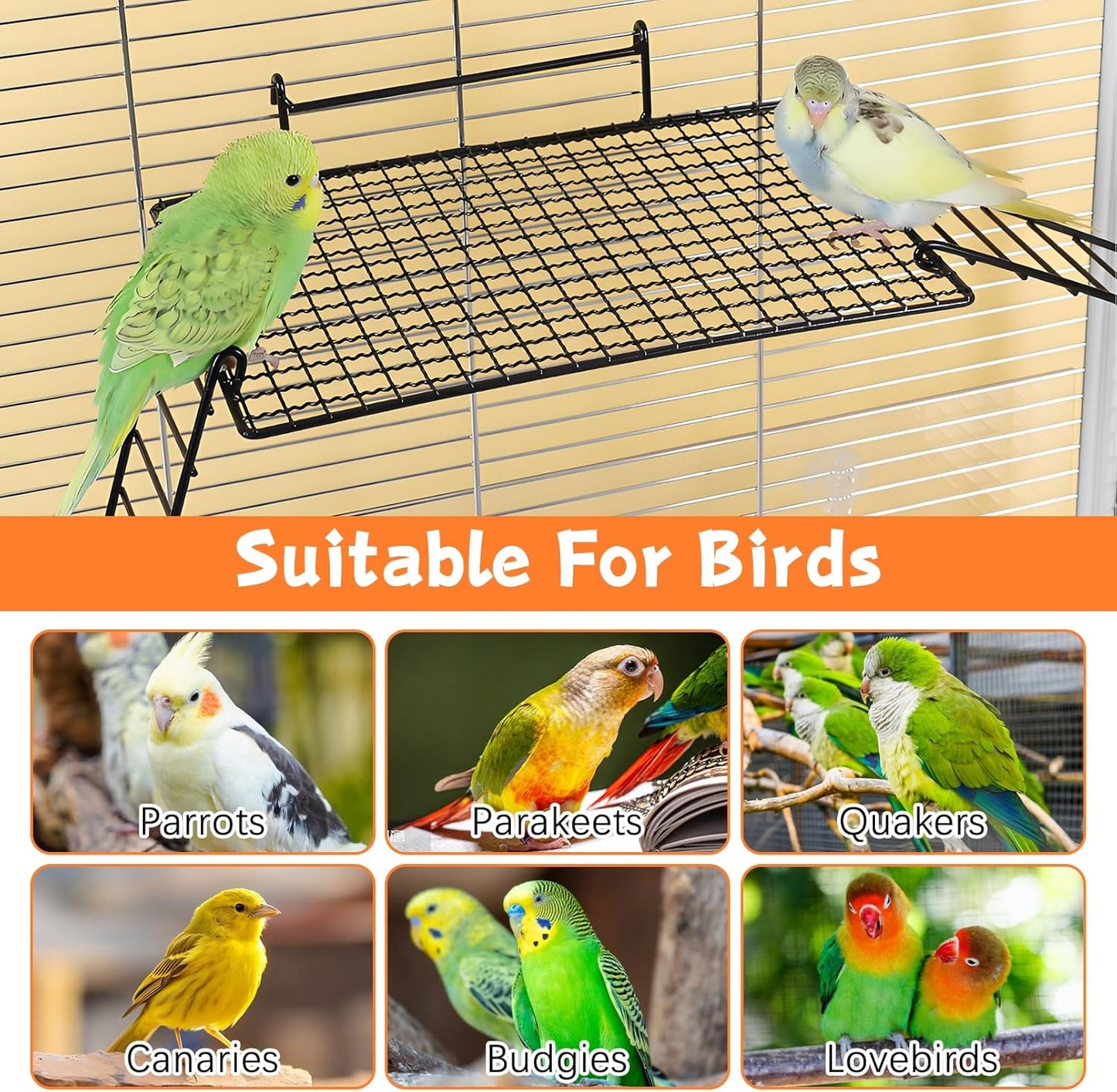 BNOSDM Wooden Long Bird Ladders and 4 PCS Black Bird Perches Platform for Birds