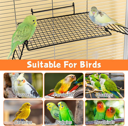 BNOSDM Wooden Long Bird Ladders and 4 PCS Black Bird Perches Platform for Birds