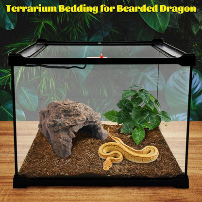 Hamiledyi Reptile Coconut Fiber Substrate Lizards Breathable Coconut Soil Tortoise Habitat Substrate Terrarium Bedding for Snake, Bearded Dragon, Gecko, Horned Frog, Hermit Crab, Tarantulas (2Pack)