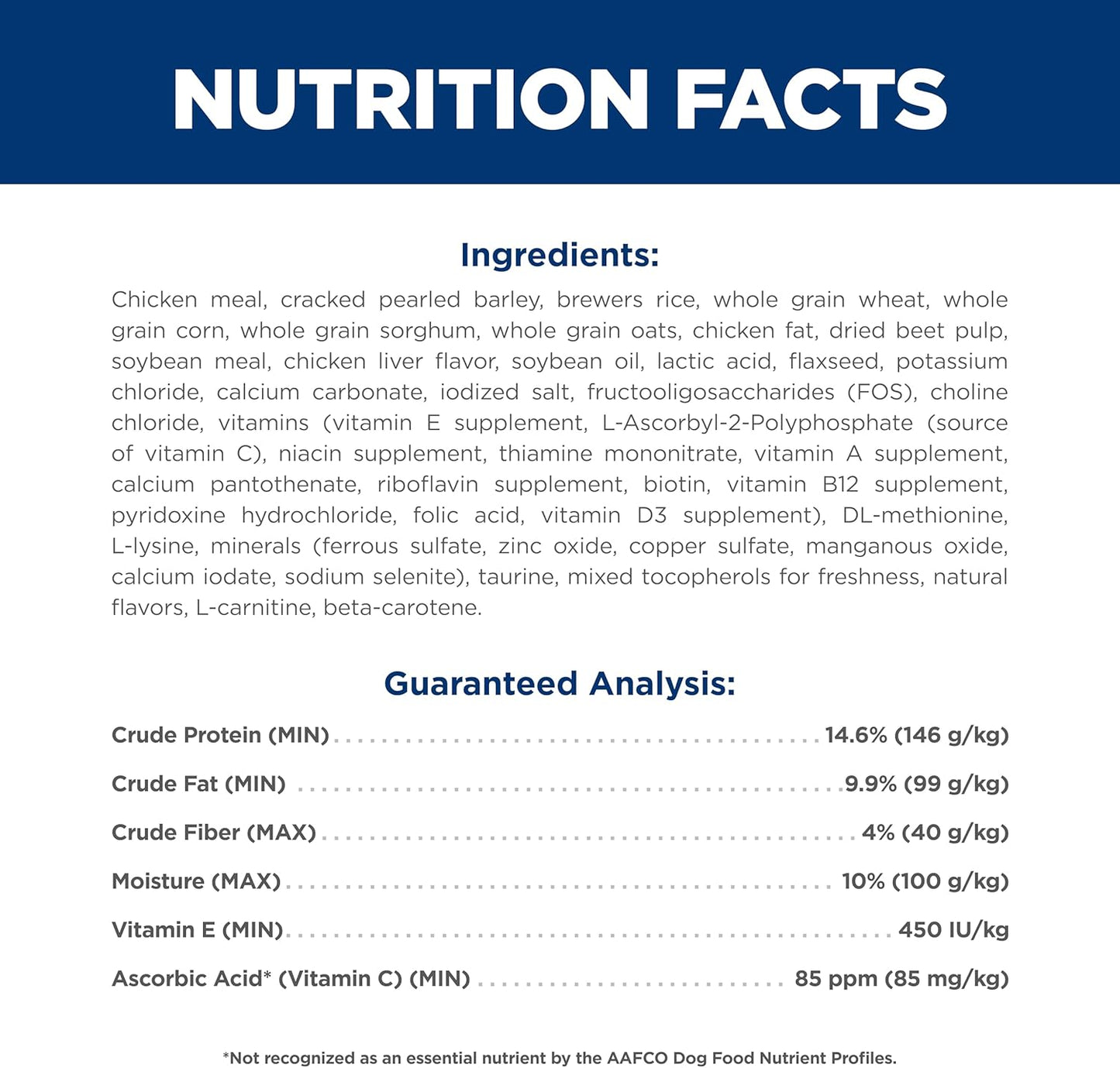 Hill's Science Diet Adult 7+, Senior Adult 7+ Premium Nutrition, Dry Dog Food, Chicken, Brown Rice, & Barley, 33 lb Bag