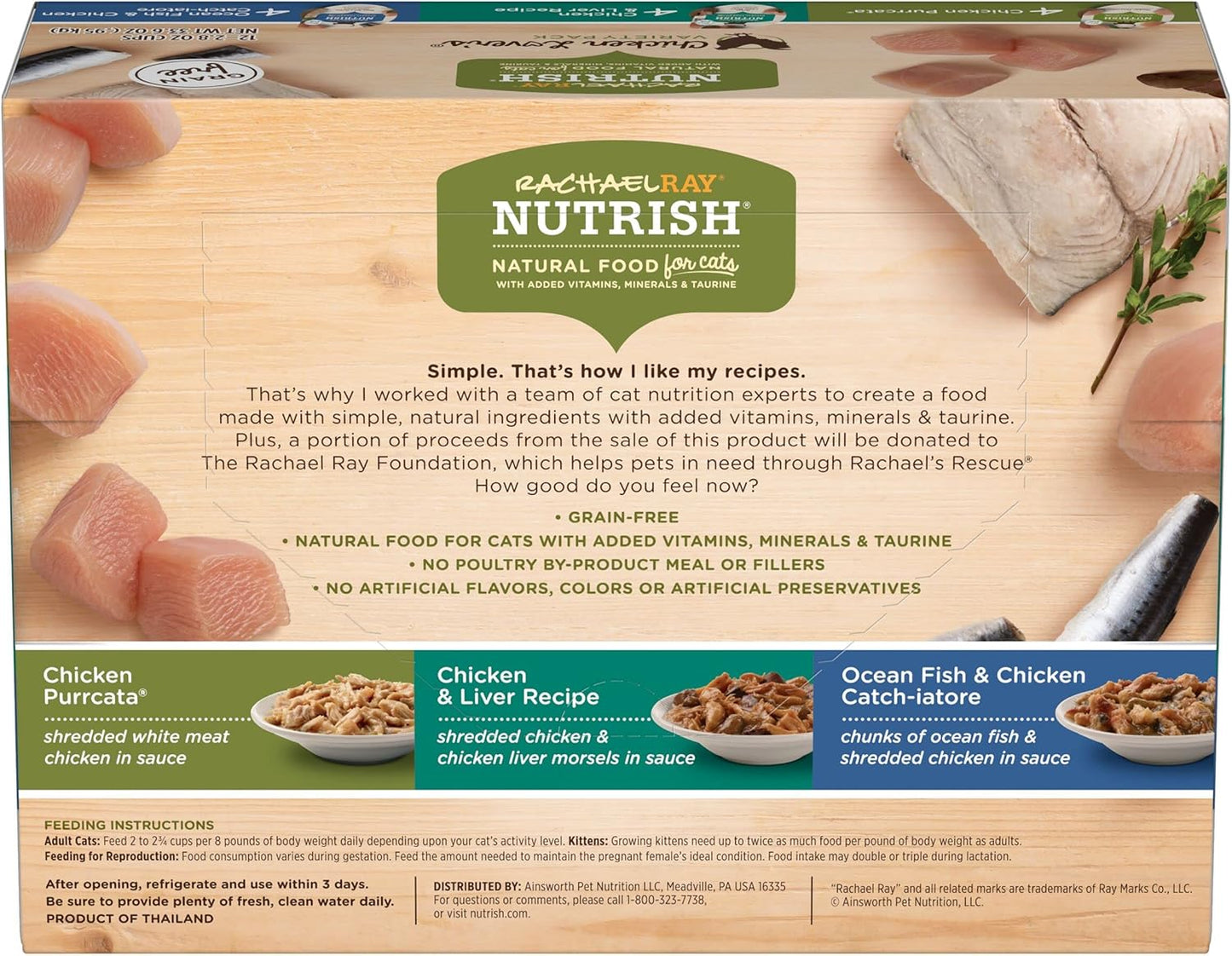Rachael Ray Nutrish Chicken & Brown Rice 14 Pounds Dry Cat Food + Chicken Lovers Variety Pack 2.8 Ounce (Pack of 12) Wet Cat Food Bundle