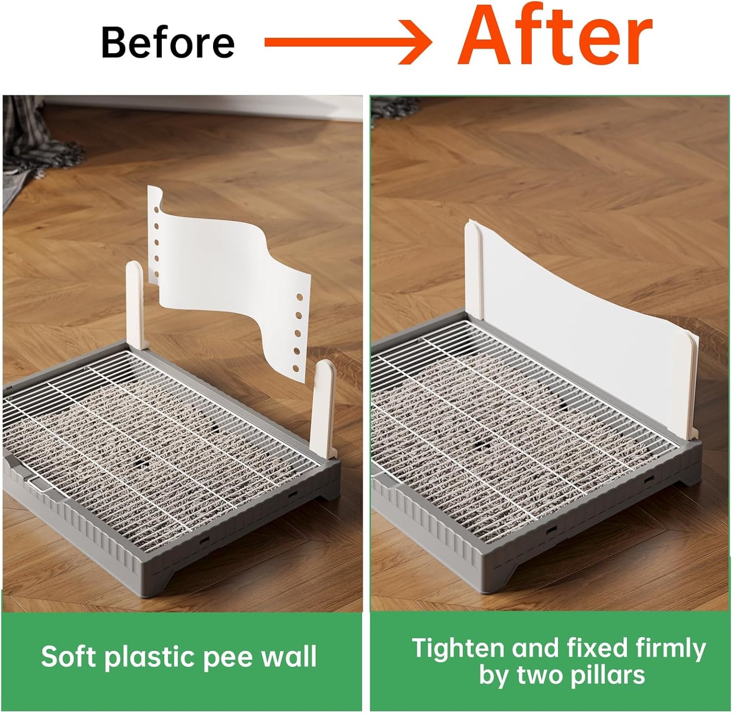 Oneluck Dog Litter Box with High Pee Walls,30" x 22" Indoor Puppy Pee Pad Holder,Protection Wall Every Side for No Leak, Spill, Accident