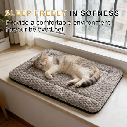 Dog Bed Mat – Soft & Comfortable Dog Kennel Pad for Crate – Durable Crate Bed & Mat for Dogs & Cats (Light Gray, XS(18"*14"*1.5"))