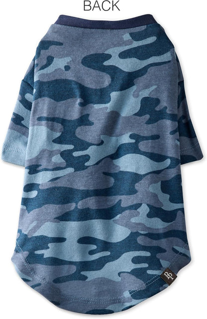 Toby II - The Perfect Tee, 3 Pack Short Sleeve Pet T-Shirt 100% Organic Cotton Tees Clothes for Small, Medium, Large Dogs, Navy Camo, Medium (20-45 lbs)