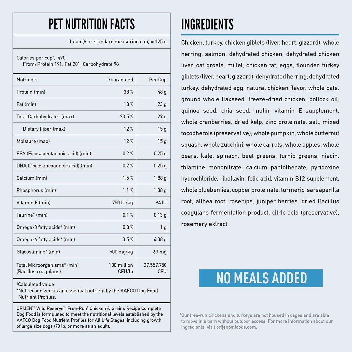 ORIJEN Wild Reserve Dry Dog Food Free-Run Chicken & Grains Recipe 20lb Bag