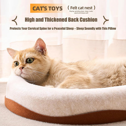 DMZBJ-Large 2-in-1 Cat Scratcher and Bed, Wear-Resistant Felt Material, Suitable for Cats and Large Cats, Effectively Protects Your Couch and Furniture.(White Cat Scratcher)
