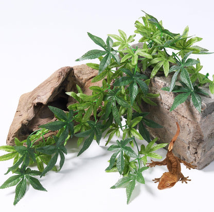 SLSON Reptile Plants Hanging Silk Terrarium Plants with Suction Cup for Bearded Dragons,Lizards,Geckos,Snake Pets and Hermit Crab Tank Habitat Decorations,Small Size,12 inches