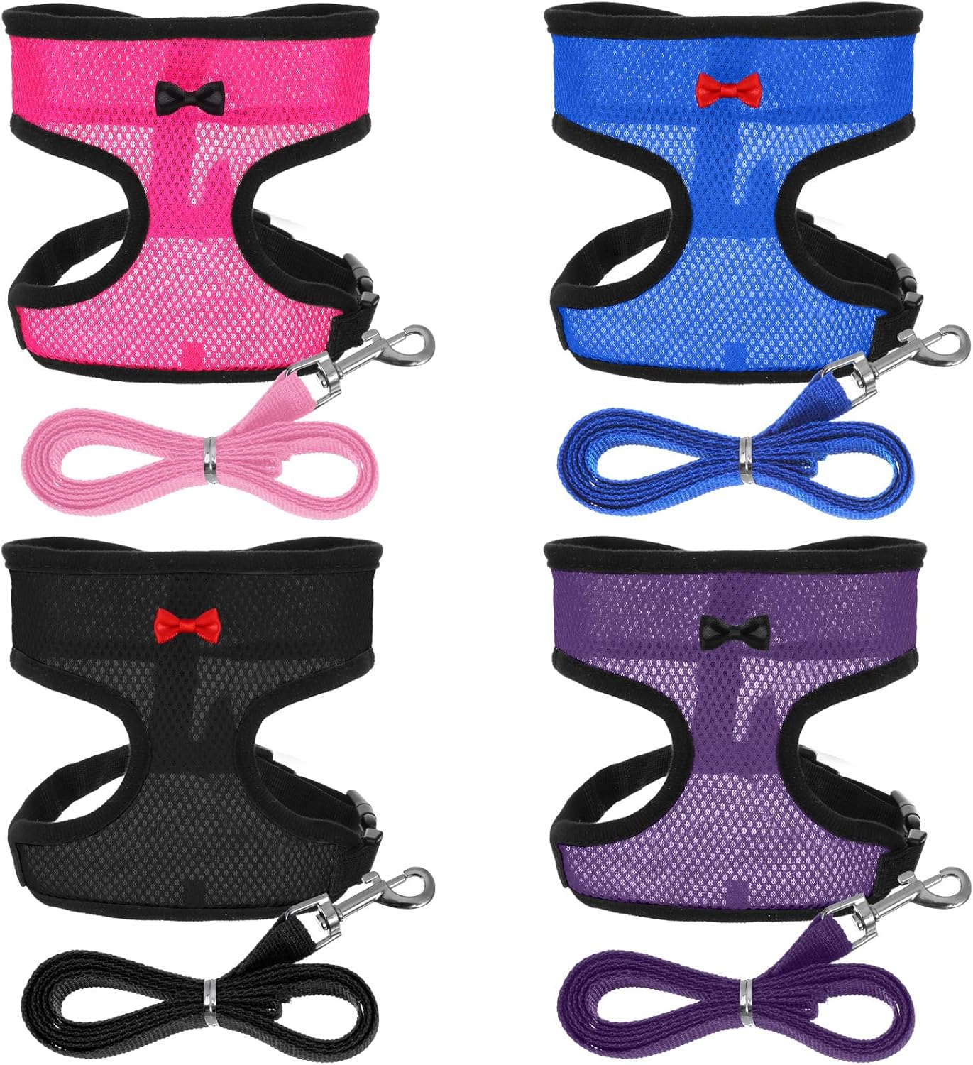 Upgraded Double Adjustable Mesh Breathable Chicken Training Harness, Chicken Harness with Leash Set, Pets Leash for 3-4 Lb Hens Duck Goose Small Pets Training Walking Supplies (4 Colors)