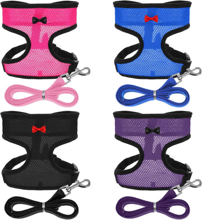 Upgraded Double Adjustable Mesh Breathable Chicken Training Harness, Chicken Harness with Leash Set, Pets Leash for 3-4 Lb Hens Duck Goose Small Pets Training Walking Supplies (4 Colors)