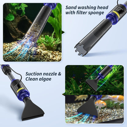 Fish Tank Cleaner, Aquarium Gravel Cleaner, 530GPH/32W Electric Fish Tank Cleaning Tools, Adjustable Water Flow Aquarium Gravel Cleaner, Turtle Tank Gravel Cleaner Vacuum for Wash Sand, Water Changing