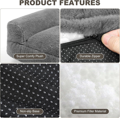 Cat Couch Bed - Cat Bed for Indoor Cats, Calming Pet Sofa Puppy Sleeping Bed with Removable Washable Cover, Cute Dog Couch and Kitty Lounge Chair for 20lbs Cats & Small Dogs(Light Grey)