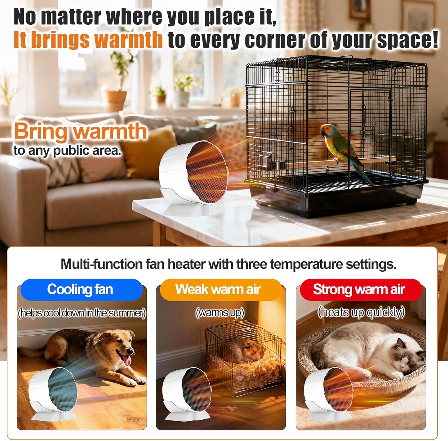 200W Reptile Heat Mats Space Heater, Adjustable Temperature Reptile Heating Heaters, Non-Light Heating Solution with Expanded Heating Range for Hermit Crabs/Leopard Geckos/Turtles/Snakes/Frog/Iguana