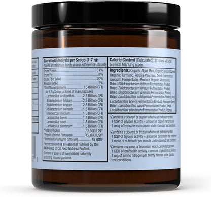 Bark & Whiskers Probiotics + Enzymes - Supports Digestive Health & Immune System - Probiotic Supplement for Cats & Dogs - 60 Scoops