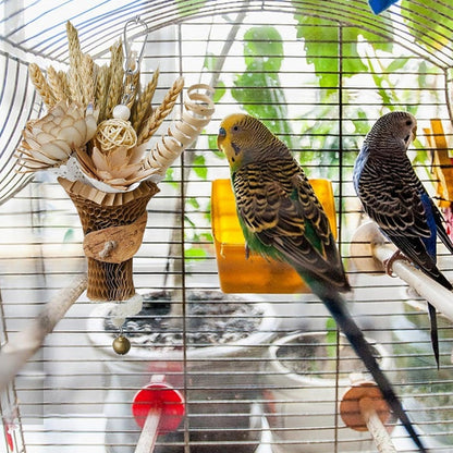 Parakeet Chew Toys, Parrot Bird Toys,Bird Chew Toys with Wheat Ears Bouquet Design | Funny Chew Toy