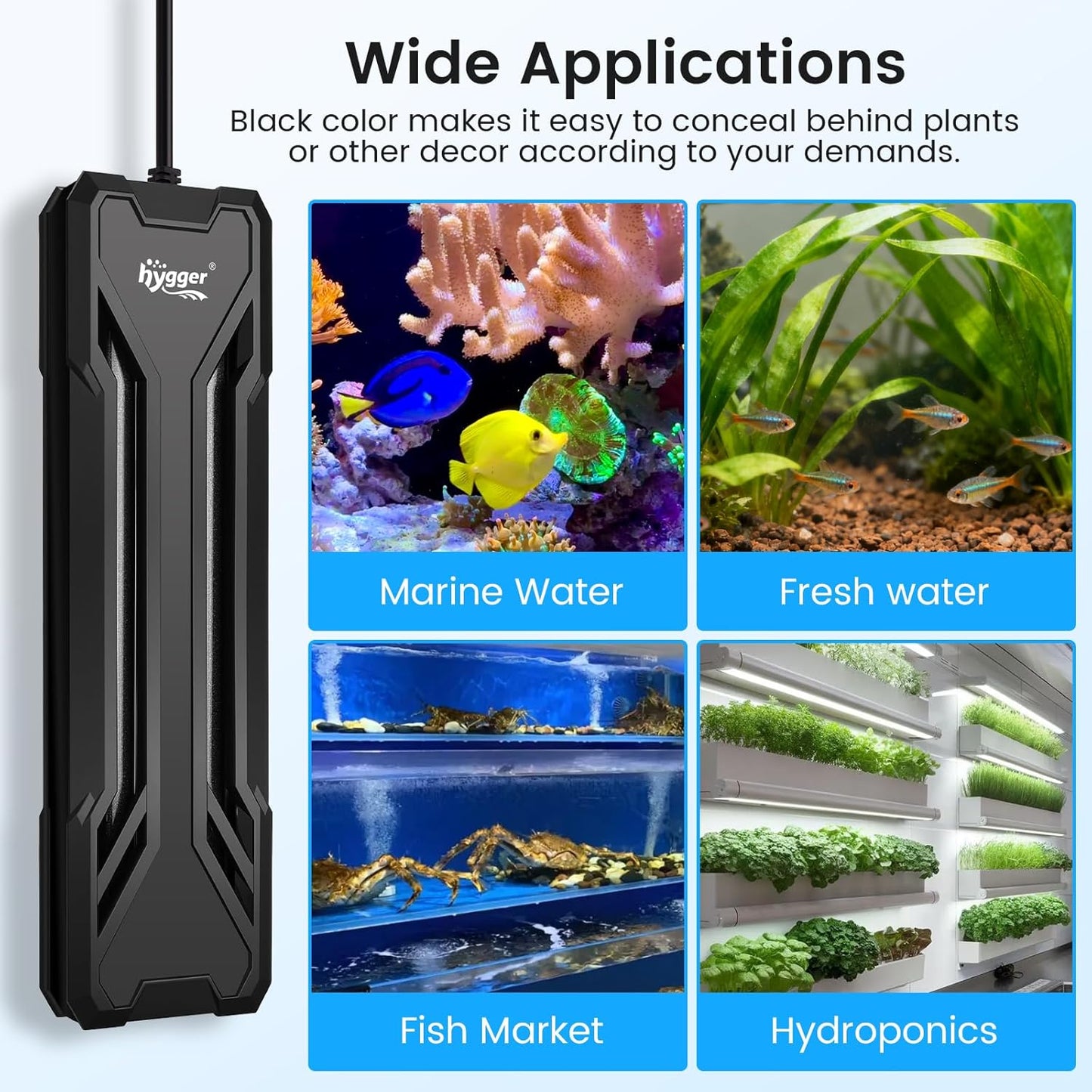 hygger 800W Aquarium Heater, Upgraded Submersible Fish Tank Heater with Dual Protection System & LED Digital Display, with Automatic Power-Off Function, for 80-220 Gal Freshwater and Saltwater Tank