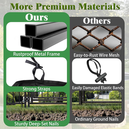 10x14FT Outdoor Dog Kennel, Heavy Duty Dog Run Enclosure with Feeding Door, Large Outside Dog Kennel with Roof & Double Locks for Pets House