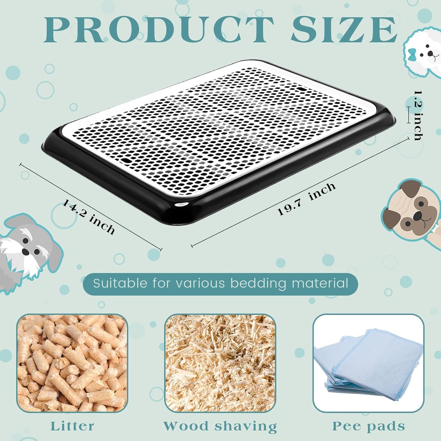 Mifoci 2 Pcs Dog Pee Pad Holder Potty Tray Portable Dog Litter Box Toilet Training for Small Medium Large Pet Puppy Indoor Outdoor