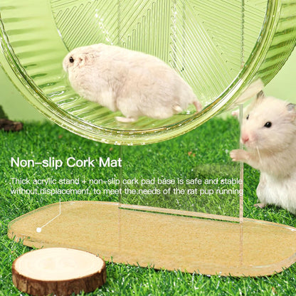 Super-Silent Hamster Exercise Wheel: Silent Spin Toys Hamster Running Wheels with Height Adjustable Stand for Hamsters Gerbils Mice Or Other Small Animals -8.5inch Yellow