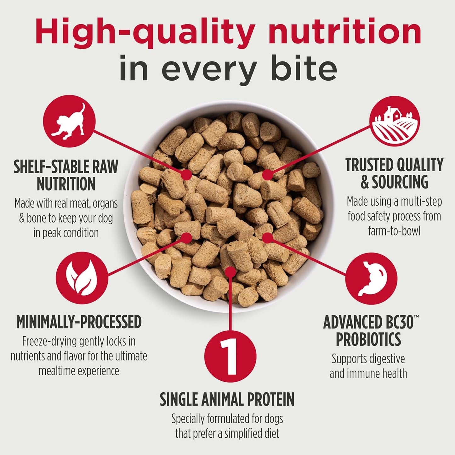 Nulo Freeze-Dried Raw Lamb Recipe with Raspberries Complete and Balanced Dry Dog Food Kibble, 18 Ounce Bag