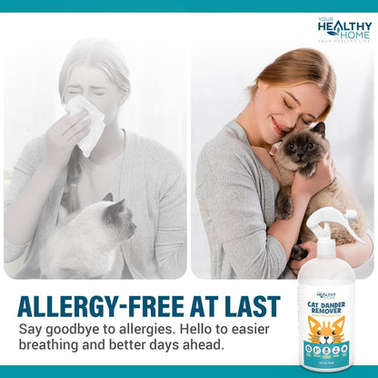 Cat Dander Remover Aloe Vera Free- Pet Dander Allergy Reducer Relief Dry Skin Spray for Cats and Humans| Cruelty-Free & Made in USA (1 Pack)