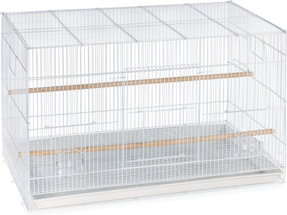 Prevue Pet Products Flight Cage Metal Steel Bird Crate, Multi-Bird Home Stackable Cage for Birds, Home Crate for Extra-Small Pet Parakeets, Finches, and More, White