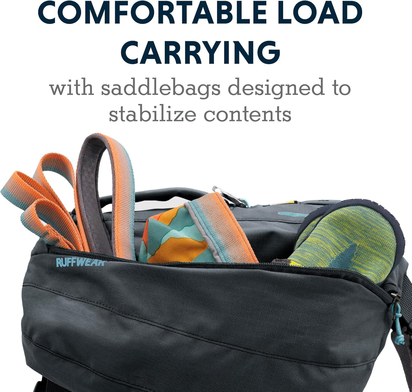 Ruffwear, Front Range Day Pack, Dog Backpack with Saddlebags, 5-Point Adjustment, 3 Leash Points, Padded Handle, Internal Mesh Pockets, Reflective Trim, Light Loop, Basalt Gray, Large/X-Large