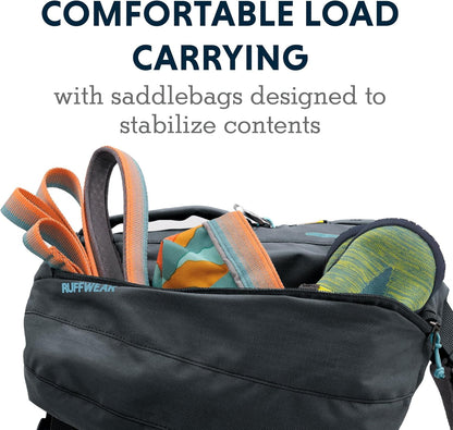 Ruffwear, Front Range Day Pack, Dog Backpack with Saddlebags, 5-Point Adjustment, 3 Leash Points, Padded Handle, Internal Mesh Pockets, Reflective Trim, Light Loop, Basalt Gray, Large/X-Large