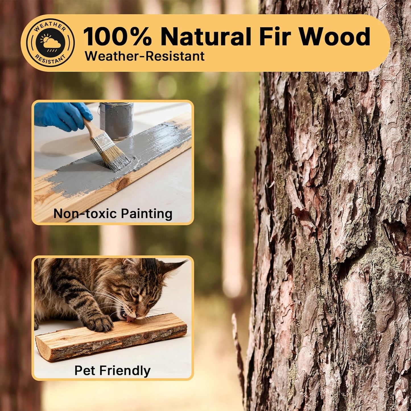 Veehoo Catio Outdoor Cat Enclosure, 63" Cat Outdoor Enclosure Window Access, Large Wooden Indoor Cats Patio Cage with Weatherproof Tarp Roof