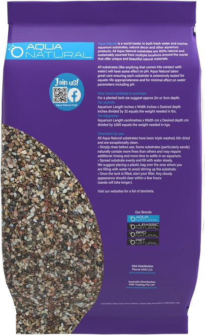 Aqua Natural Gold Pearl 10lb Gravel Substrate for Aquariums, terrariums and vivariums, 2-4mm