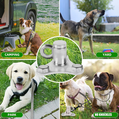 iklekione Dog Tie Out Stake, 360° Swivel Dog Stake-No Tangle,304 Stainless Steel Outdoor Anti-Rust Dog Run,for Large Dogs up to 220 lbs