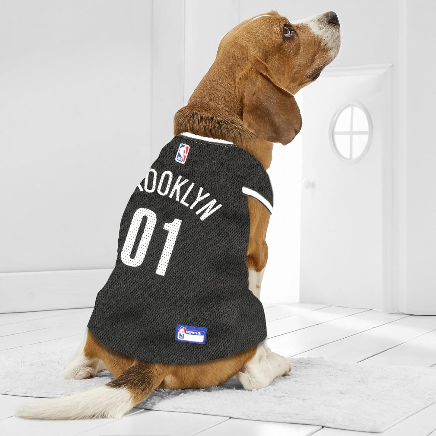 NBA PET Jersey Brooklyn NETS Basketball Dog Jersey, Medium. Best Licensed Basketball Jersey for The Real Four-Legged Fan!