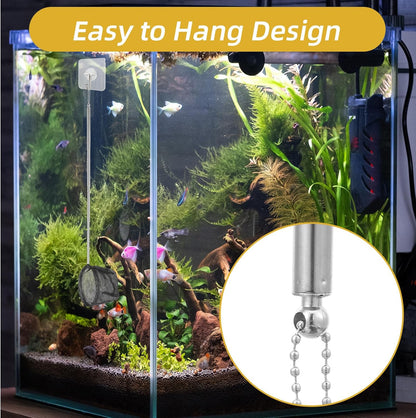 2 Pcs Small Fish Net for Fish Tank, Fishing Tank Net Small with 5-16 Inch Stainless Steel Long Handle Extendable Fine Mesh Aquarium Nets for Fishes Shrimp Pond Creek, 3In 4In