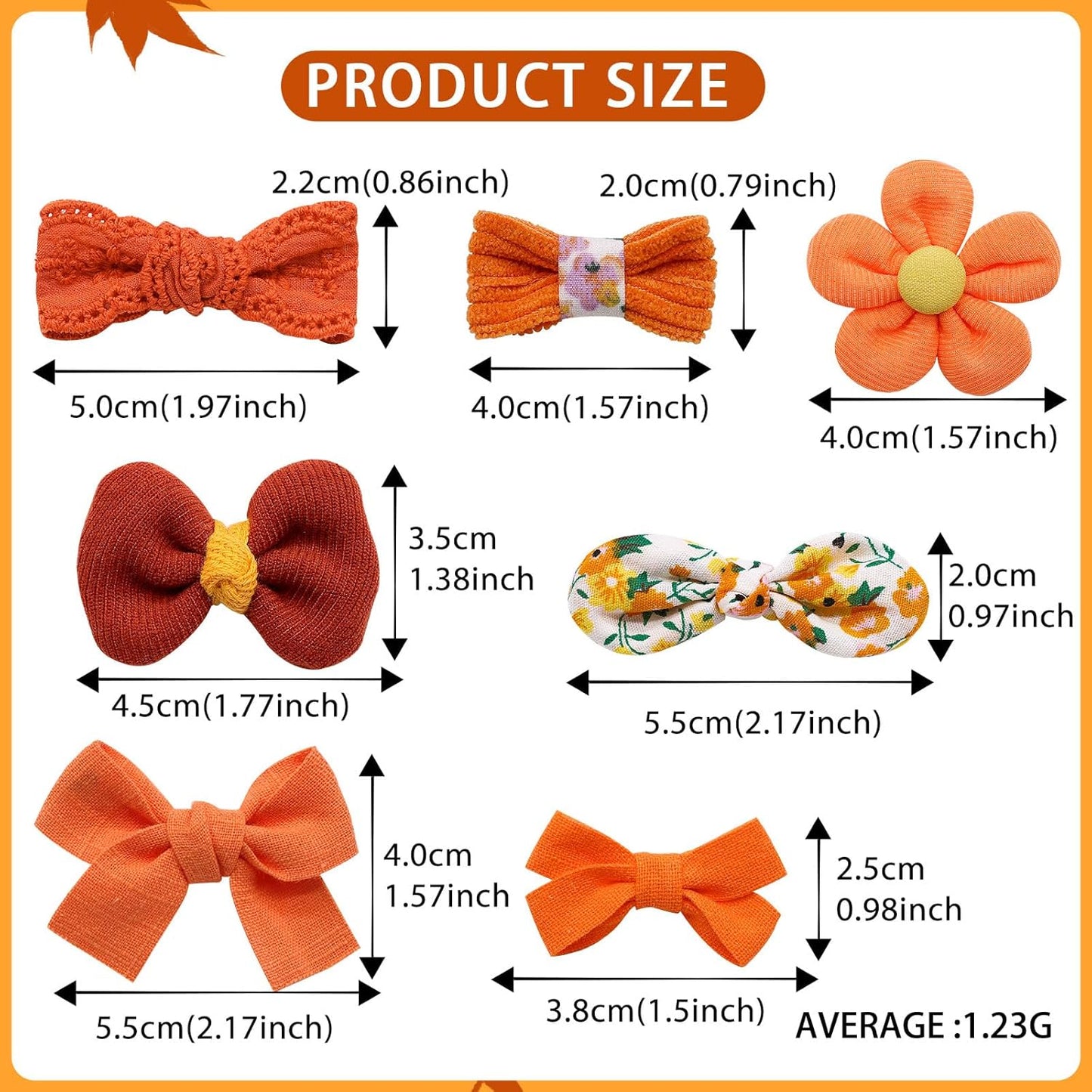 Mruq Small Dog Hair Bows with Rubber Bands, Mix Handmade Cute Puppy Gooming Flower Ball Bows for Holiday Daily Accessories (Orange-A326)