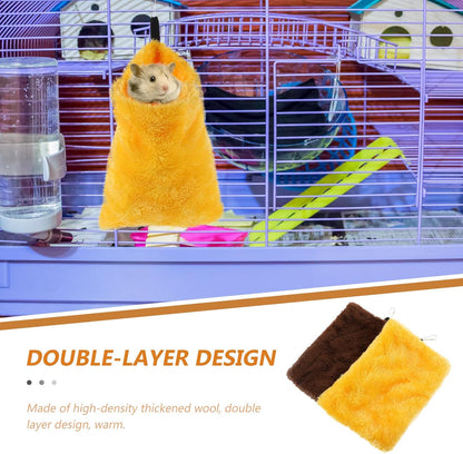 2Pcs Hamster Sleeping Bags and Squirrel Hanging Nests, Warm Flannel Pet Hammocks Cotton Lining, Portable Small Animal Beds for Cozy Cage Comfort