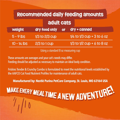 Purina Friskies Tender and Crunch'd With Flavors of Chicken, Beef, Carrots and Green Beans - (Pack of 4) 3.15 lb. Bags