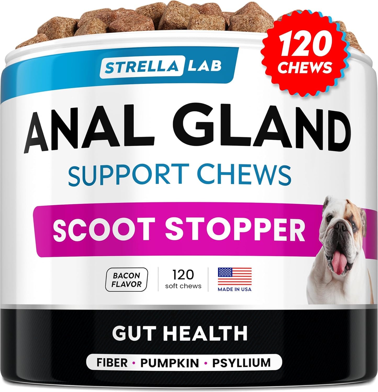 Probiotics + Anal Gland Support + Pumpkin for Dogs Bundle - Digestion&Gut Health + Scoot Treatment - Prebiotics, Fiber Supplement & Digestive Enzymes - Anti Diarrhea&Constipation Relief - Made in USA