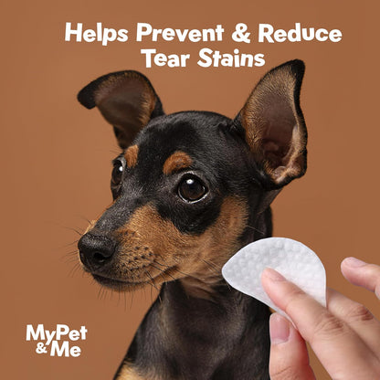 My Pet & Me Dog & Cat Eye Cleaning Wipes – 120 Ct | Tear Stain Remover | Natural Plant-Based Pet Wipes | Gentle Grooming Cloths for Daily Eye Care