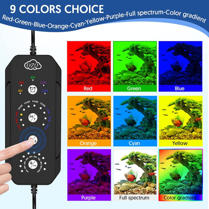 QZQ LED Aquarium Light, 30W Fish Tank Light with 24/7 Lighting Mode, Timer, DIY Mode, Adjustable Brightness, Full Spectrum Aquarium Plant Light with Extendable Brackets for 24-29 Inch Fish Tank