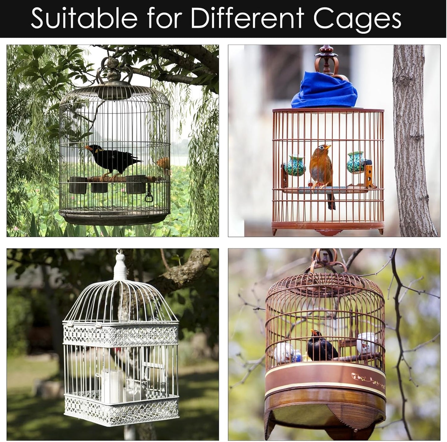 Bird Cage Seed Catcher, White Breathable Seed Catcher for Bird Cage Birds Cages Net Birds Cages Accessories for Parrot Enclosures Stops Scatter