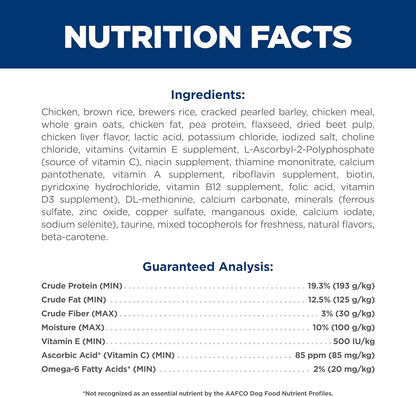 Hill's Science Diet Adult 1-6, Adult 1-6 Premium Nutrition, Dry Dog Food, No Corn, Wheat, Soy Chicken & Brown Rice, 4 lb Bag
