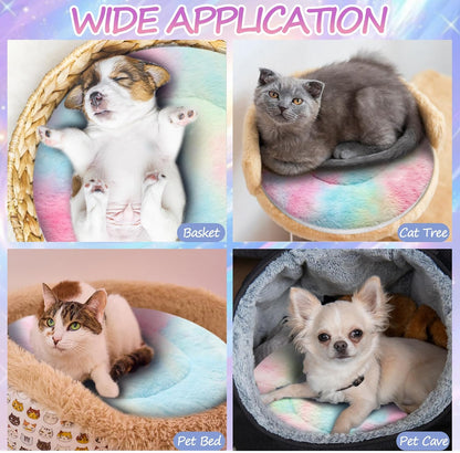 VitalCozy 2 Pack Self Warming Cat Pad Self Heating Pad Bed Reversible Machine Washable Reflects Body Heat Warm Thermal Pet Mat Crate Blanket for Feral and Indoor Cat(16'',Tie Dye)