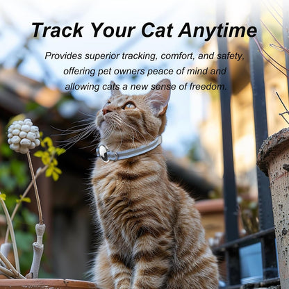 AirTag Cat Collar, Ultra Elastic Cat Tracker Collar with Apple Air Tag Holder, [Lightweight & Scratch Resistant] Stepless Adjustable GPS Pet Tracking Collars for Cats Kittens [Reflective Blue]